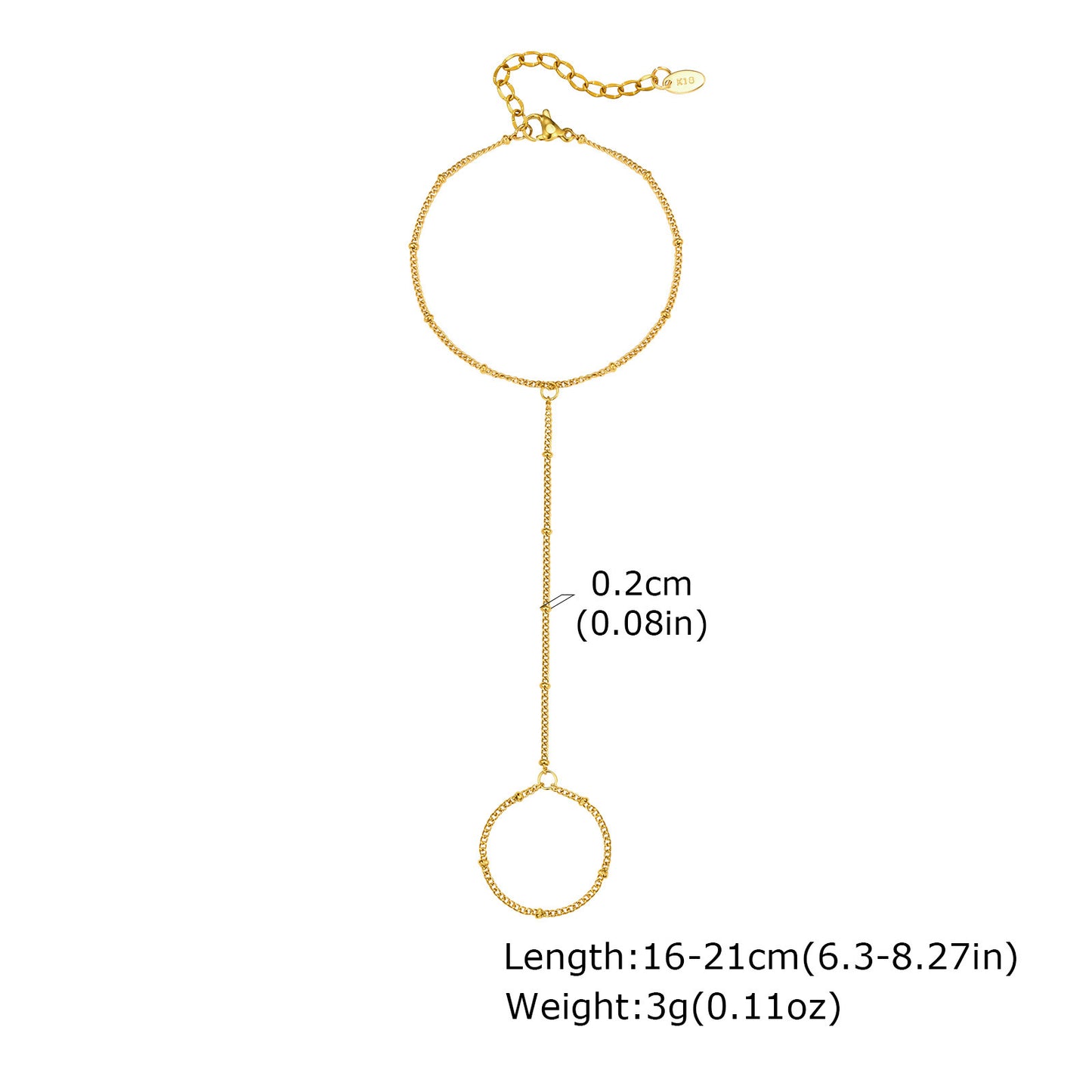 Stainless Steel Hand Support Chain Snake Chain Double Layer Twin