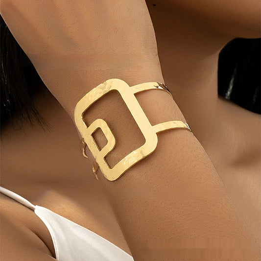 Square Hollow Splicing Open-ended Bracelet